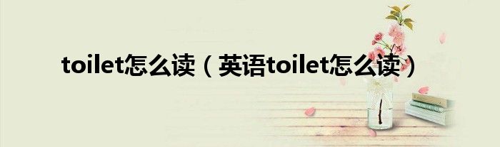 toilet怎么读英语toilet怎么读